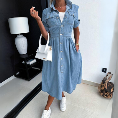 Celina | Denim Midi Dress