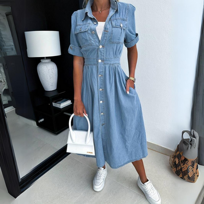 Celina | Denim Midi Dress